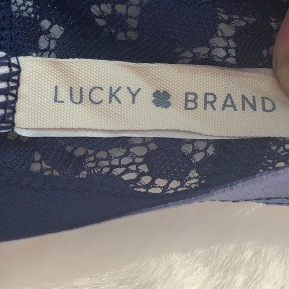 Lucky Brand Navy Blue Lace Bralette Size L Lightly Padded - Picture 2 of 10